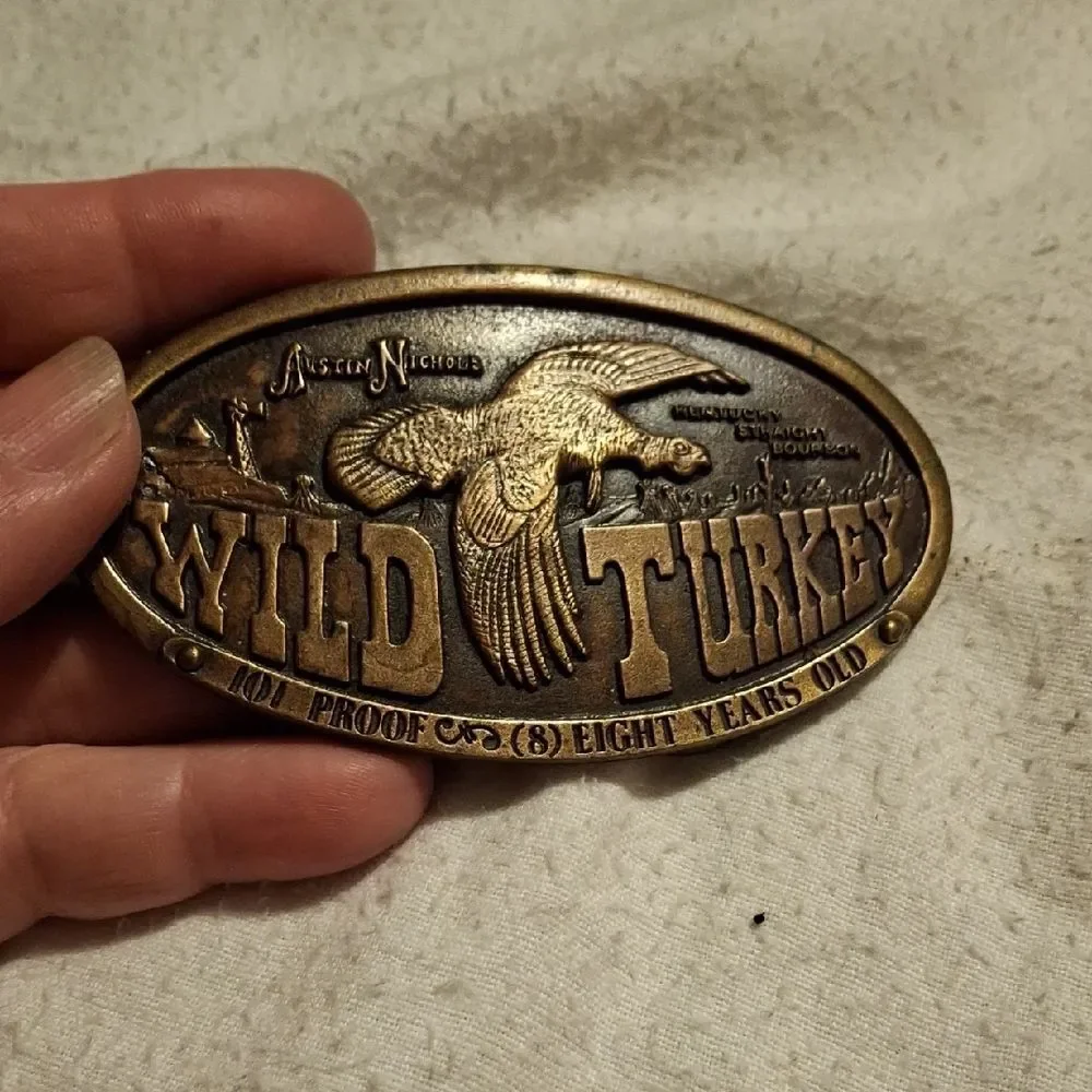 Gold and Brown Vintage-Style Belt Buckle